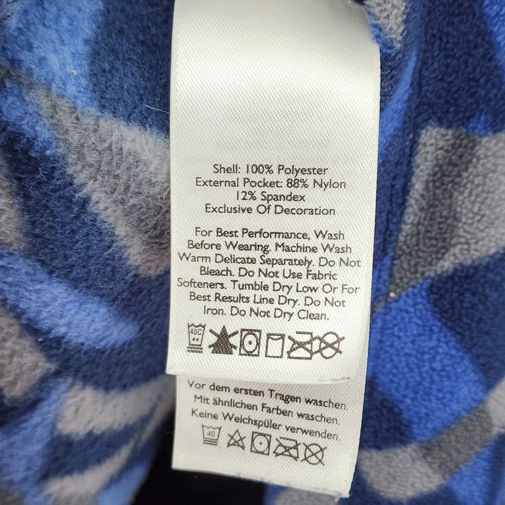 Eddie Bauer First Ascent 1/4 Zip Fleece XL Mens Blue Goose Bird Camo Pullover